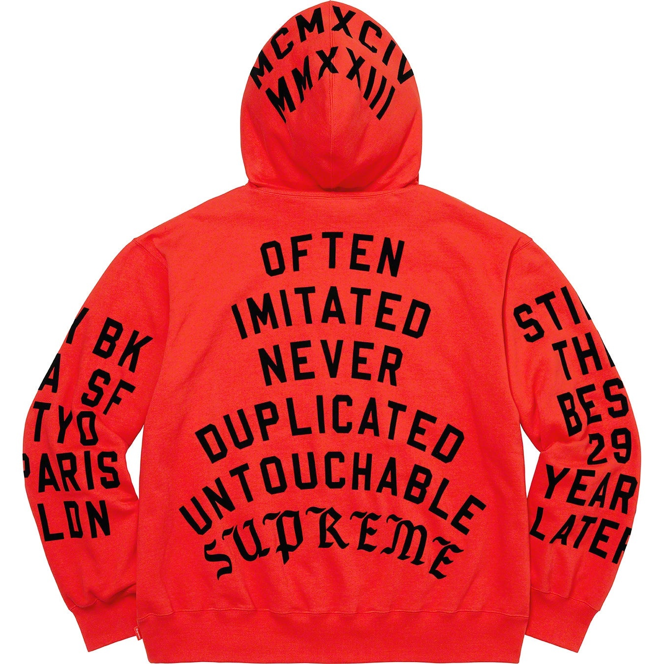 Supreme Team Flocked Hooded Sweatshirt view 3